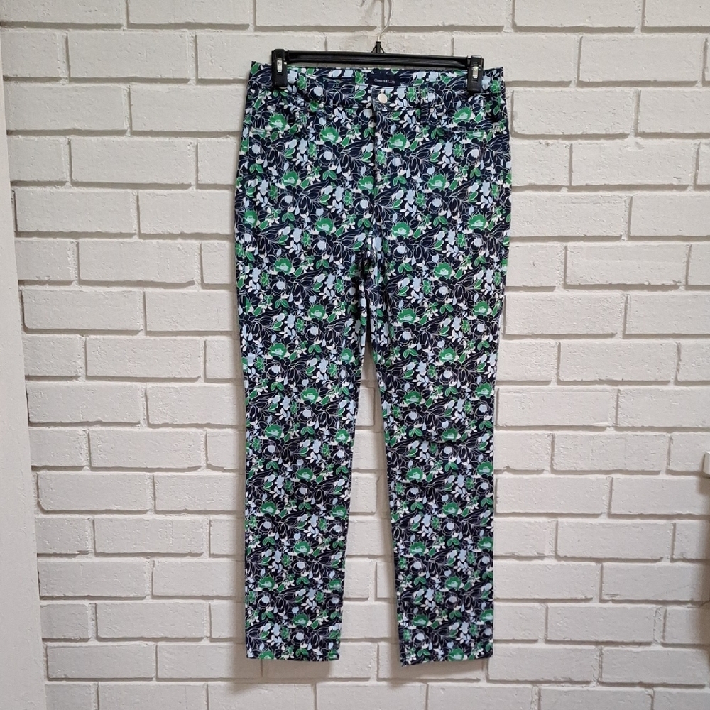 Charter Club Navy Floral Patterned Pants. Size 10 NWOT